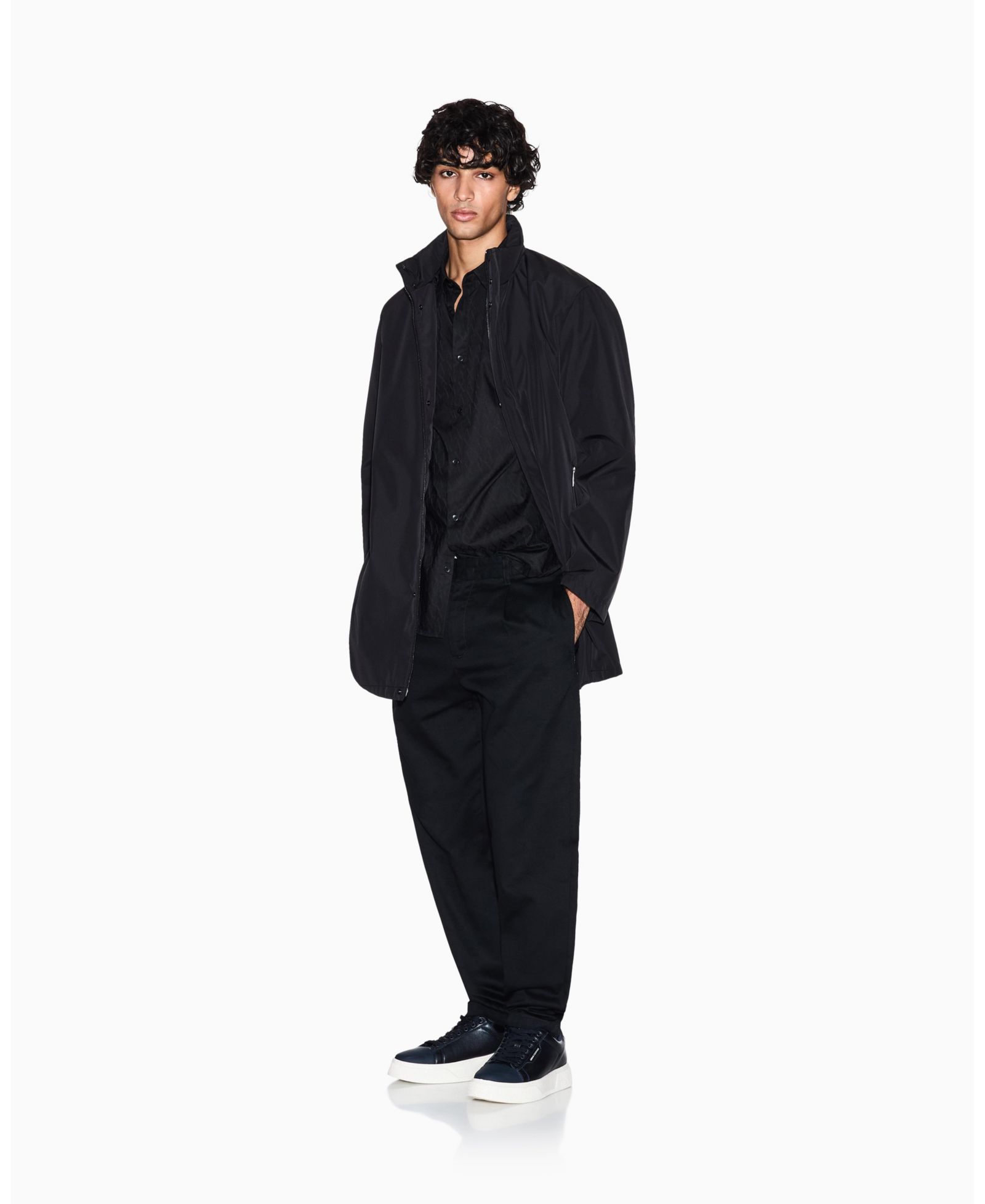 A|X Armani Exchange Men's Long Poly Bonded Sport Jacket
