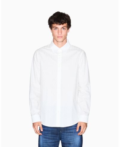 Мужская рубашка A|X Armani Exchange Regular-Fit Cotton Jacquard Allover Logo