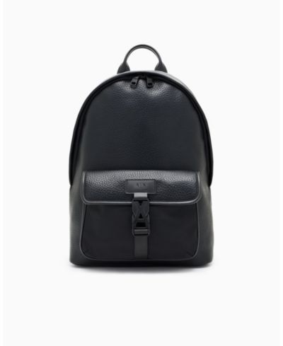 A|X Armani Exchange Men's Pebbled Faux-Leather Buckle Backpack