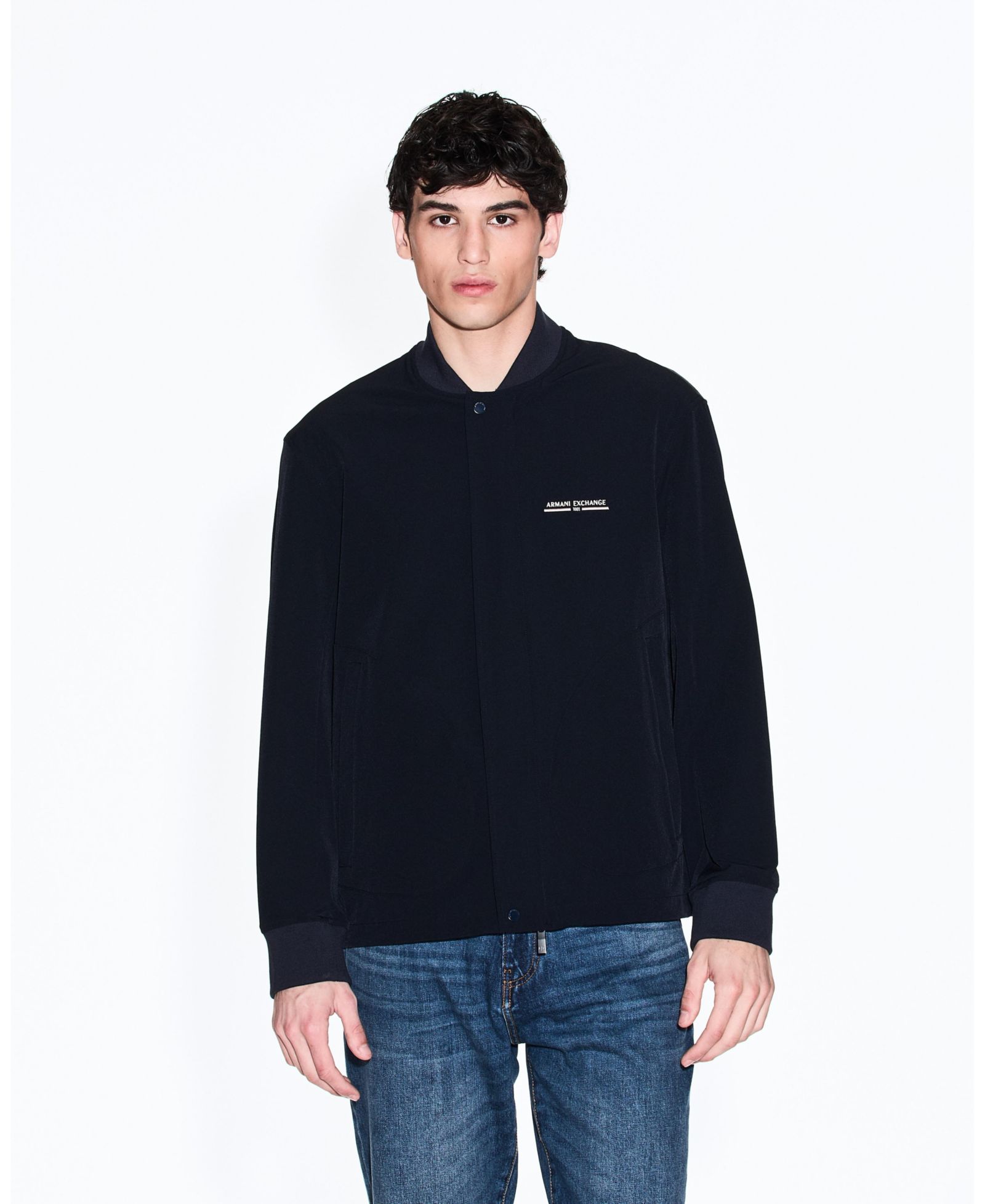 A|X Armani Exchange Men's Nylon Graphic Bomber Jacket