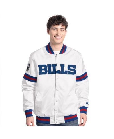 Starter Men's White Buffalo Bills Scout Full-Snap Varsity Jacket