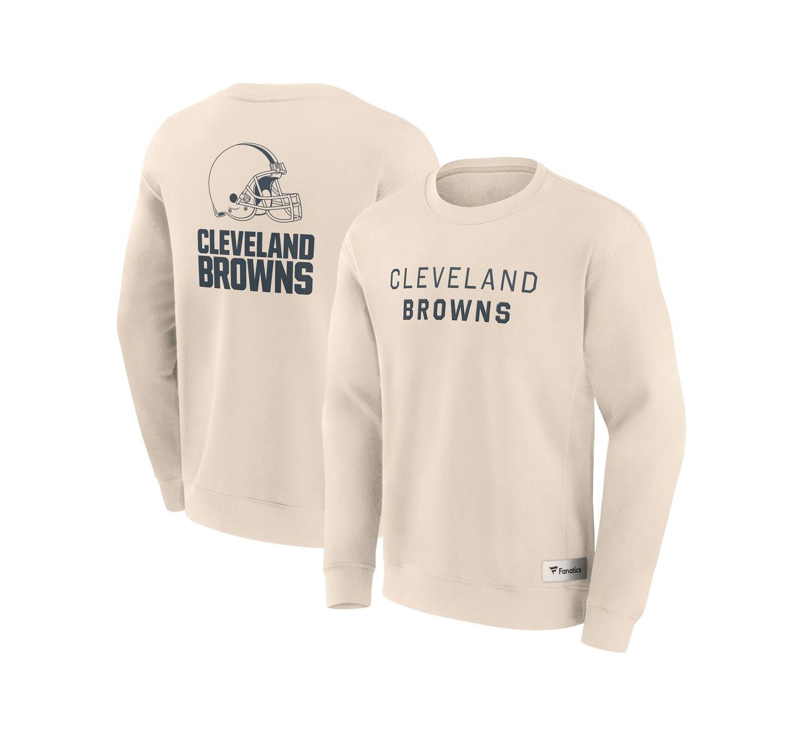 Мужское худи Fanatics Cream Cleveland Browns Elements Future Ground Lettering Pullover Sweatshirt