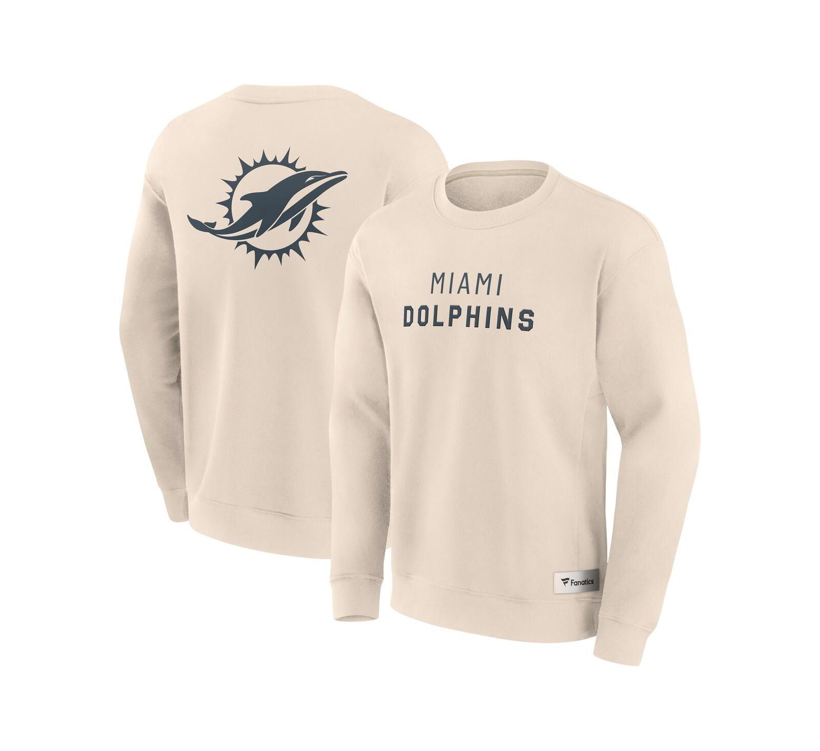 Мужское свитшот Fanatics Cream Miami Dolphins Elements Future Ground Lettering Pullover