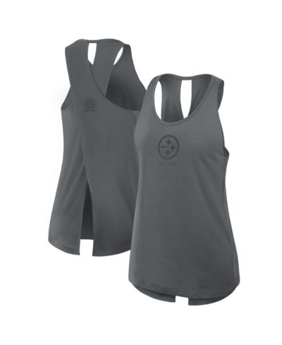 Женский спортивный топ Nike Pittsburgh Steelers Glory Crisscross, серый