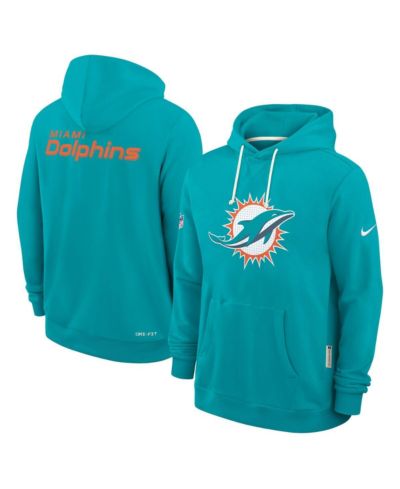 Nike Men's Aqua Miami Dolphins Sideline Initial Home Performance Pullover Hoodie