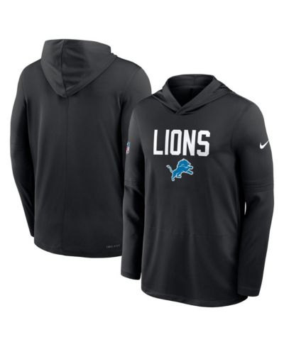 Nike Men's Black Detroit Lions Alt Pack Pass Accuracy Performance Long Sleeve Hoodie T-Shirt