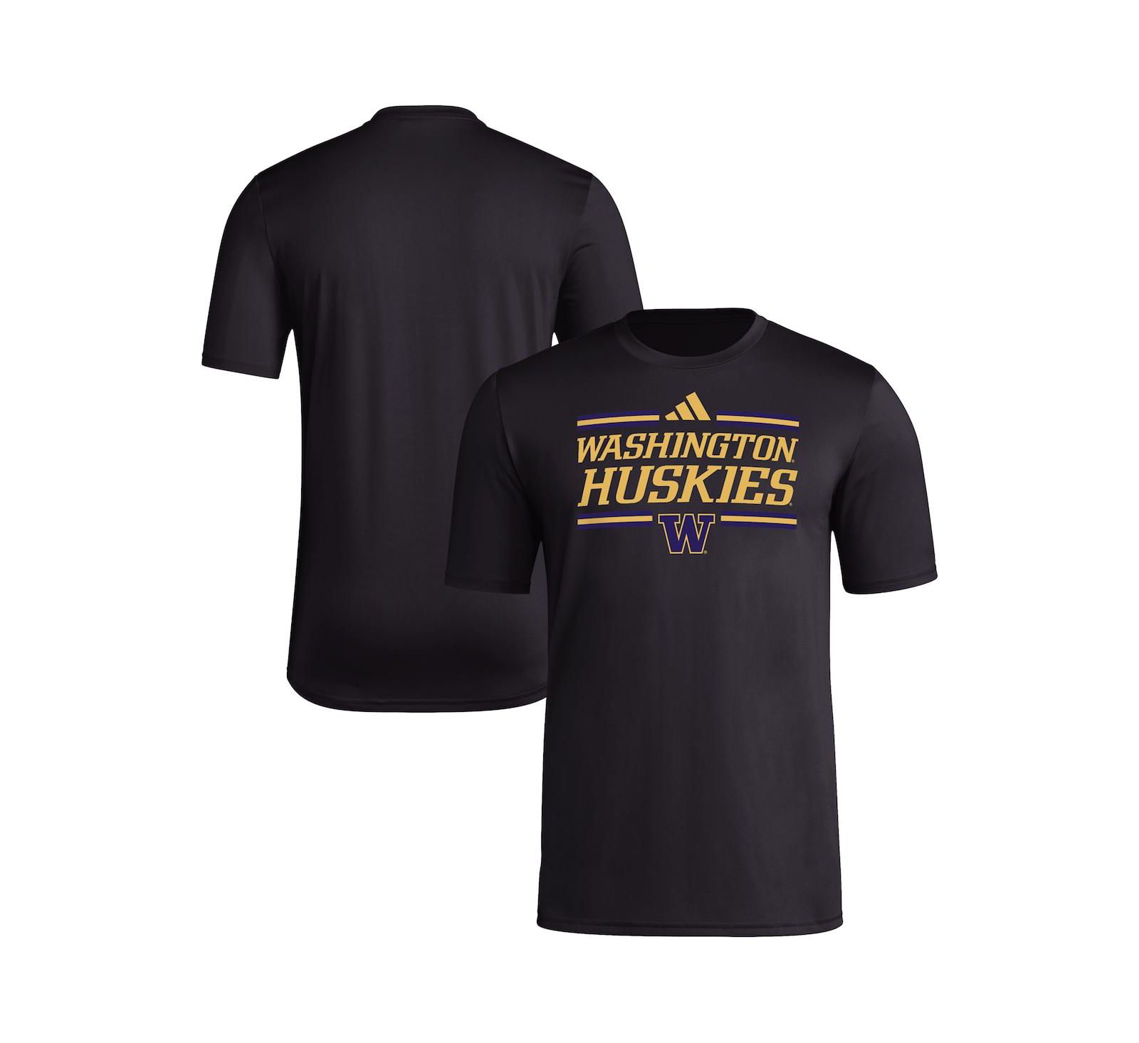 Adidas Men's Black Washington Huskies Strategy Pre-Game T-Shirt