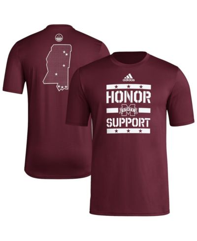 Adidas Men's Maroon Mississippi State Bulldogs Honor Support Pre-Game T-Shirt