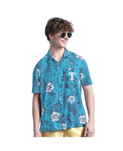 Margaritaville Men's Navy Texas Rangers Palm Shade Party Button-Up Shirt