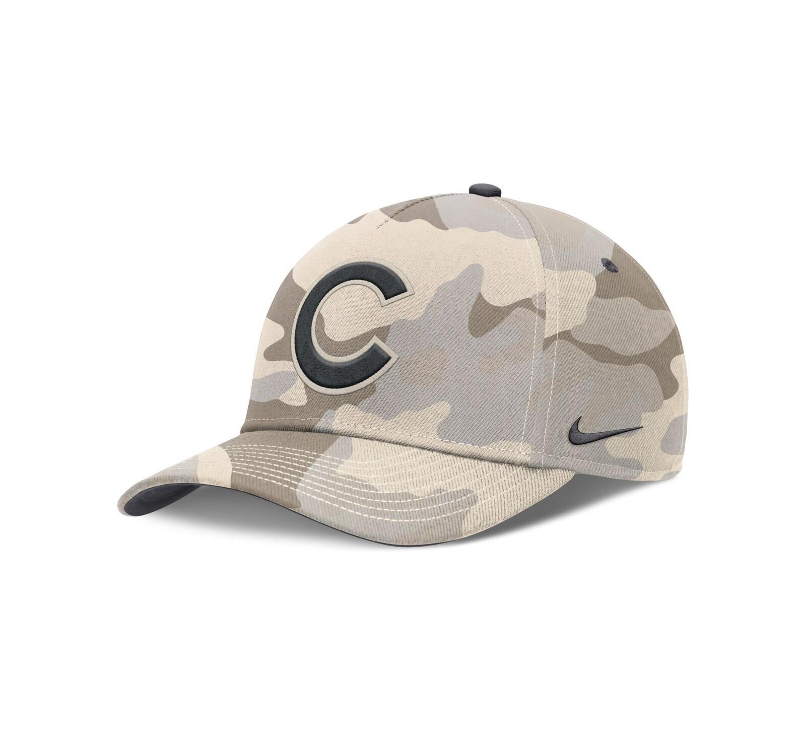 Nike Men's Natural Chicago Cubs Camo Pack Rise Adjustable Hat