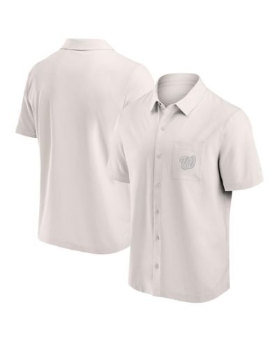 Fanatics Men's Cream Washington Nationals Front Office Button-Up Shirt