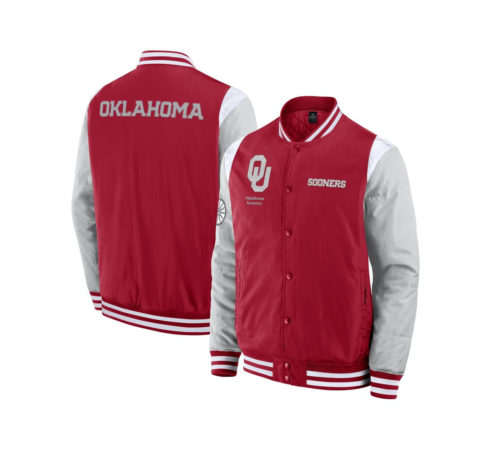 Fanatics Мужская куртка Crimson Oklahoma Sooners Elements Elite на кнопках