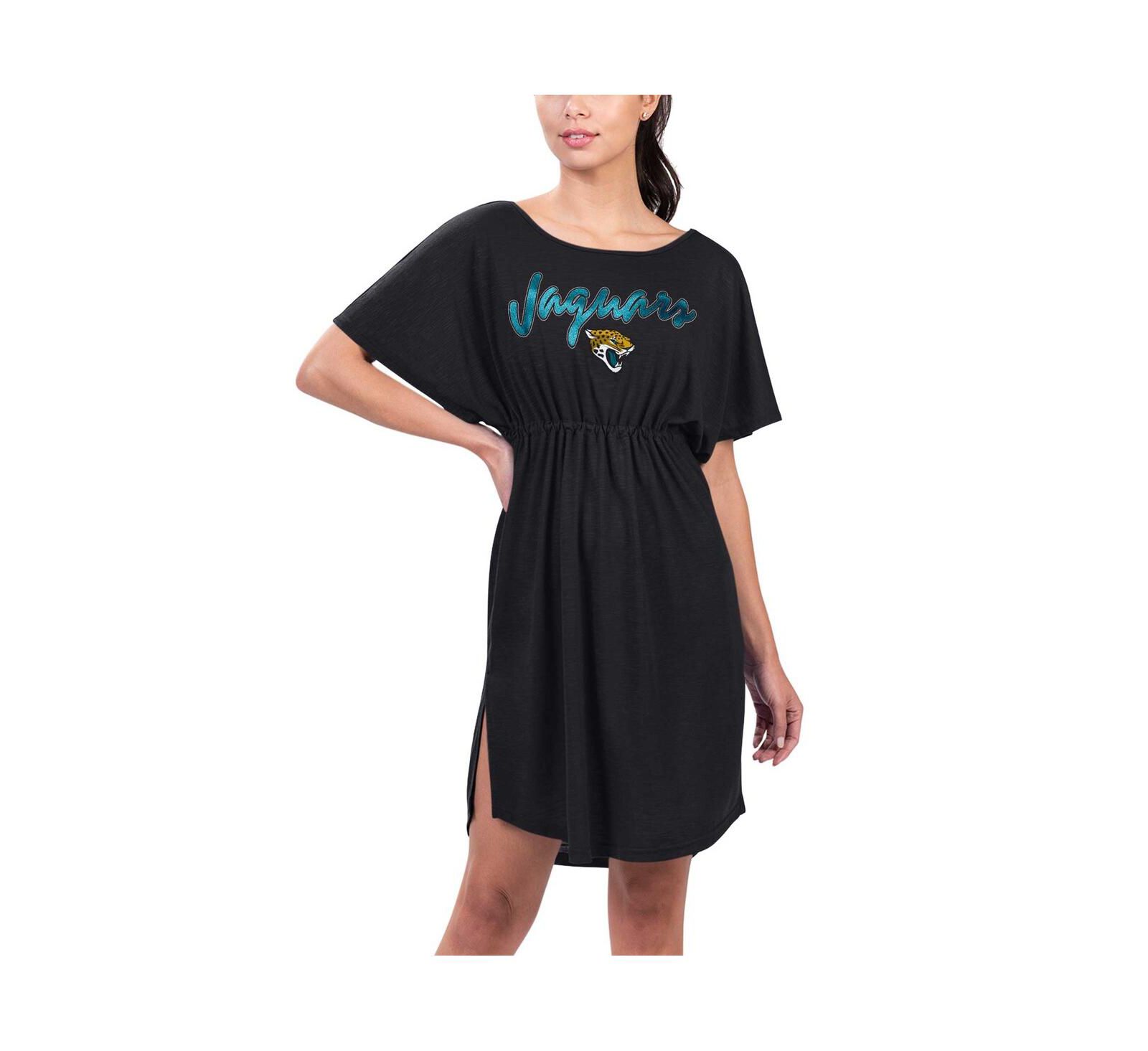 G-III 4Her by Carl Banks Women's Black Jacksonville Jaguars Versus Swim Cover-Up