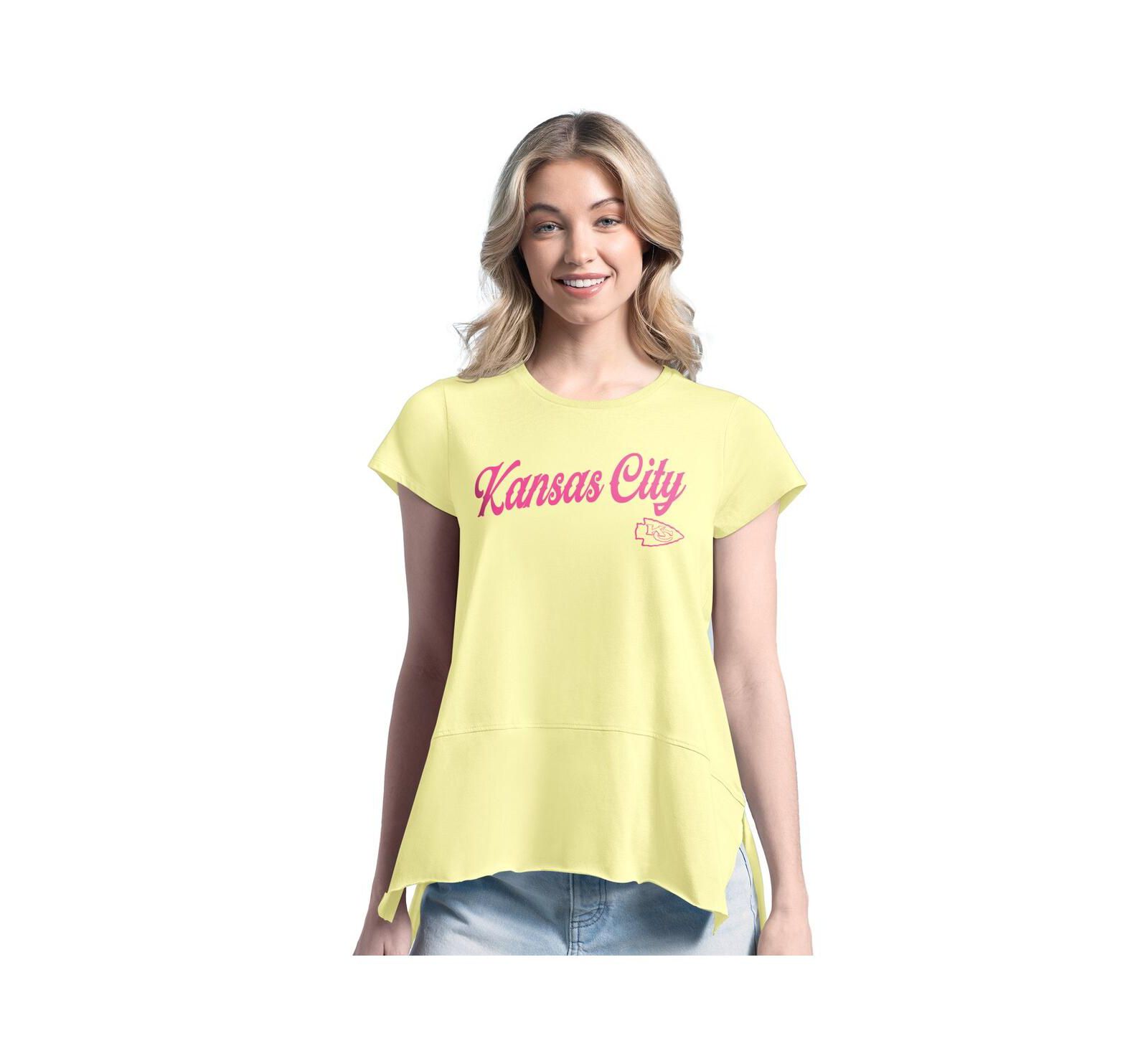 Женская футболка Margaritaville Yellow Kansas City Chiefs Gametime Is Paradise