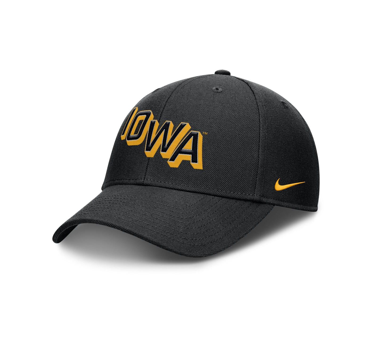 Мужская бейсболка Nike Black Iowa Hawkeyes Performance, регулируемая