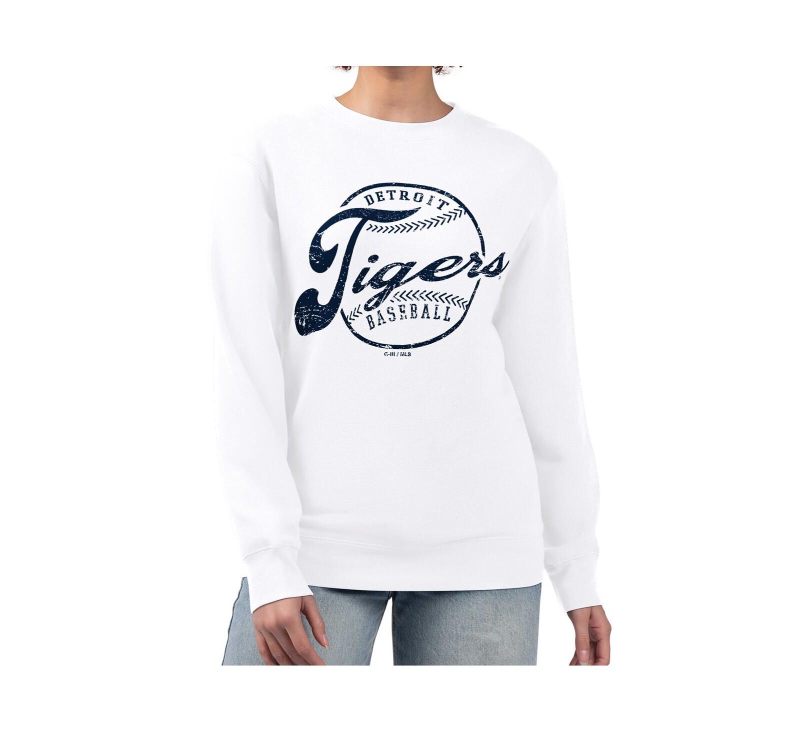Свитшот G-III 4Her by Carl Banks Women's White Detroit Tigers Fleece Pullover