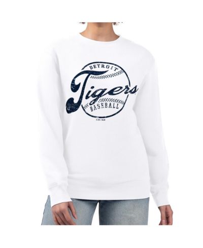 Свитшот G-III 4Her by Carl Banks Women's White Detroit Tigers Fleece Pullover