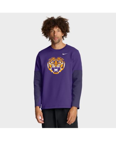 Мужская спортивная футболка Nike LSU Tigers 2025 Sideline Coach Performance с длинным рукавом, фиолетовая