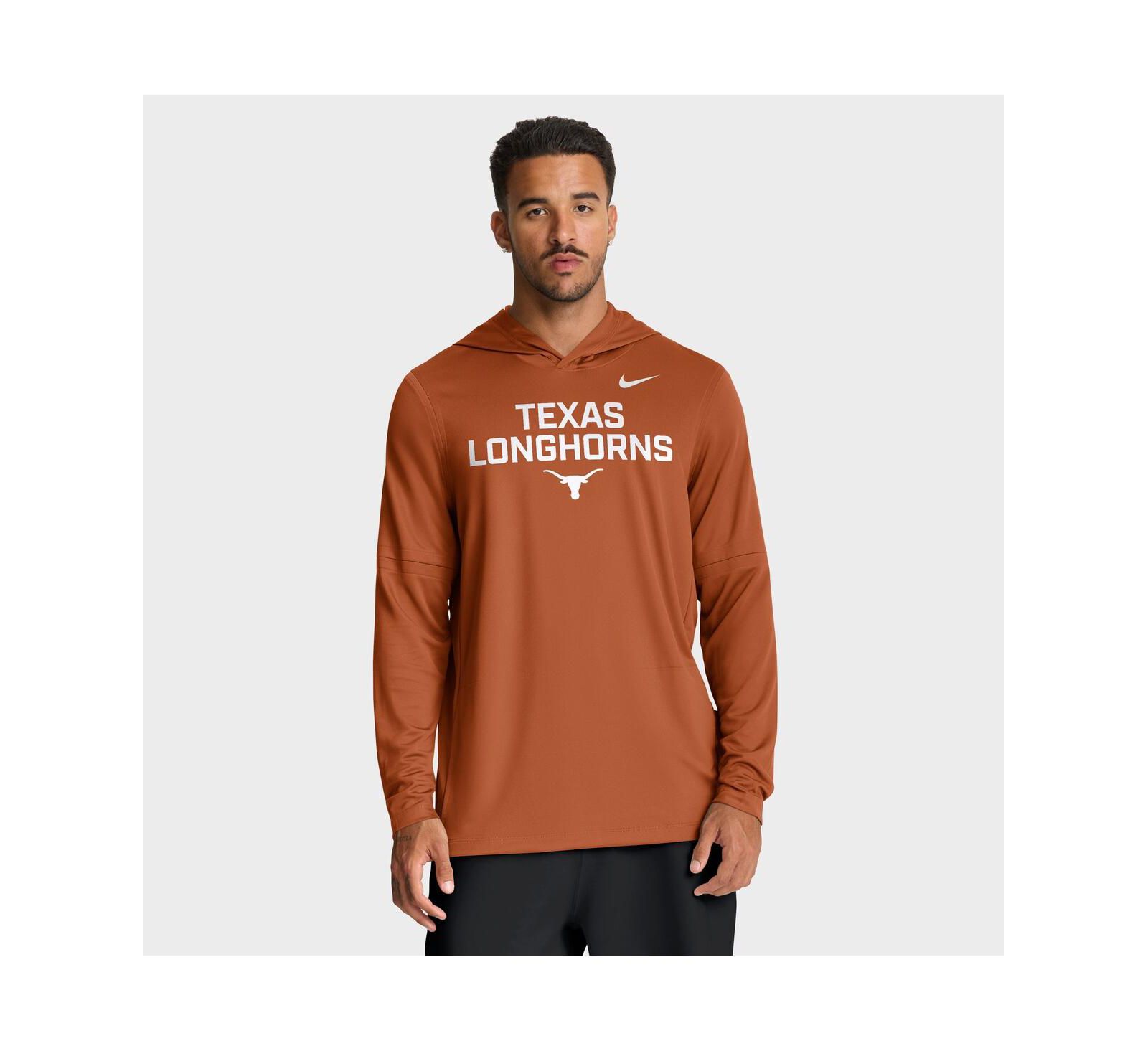 Nike Men's Texas Orange Texas Longhorns 2025 Sideline Performance Long Sleeve Hoodie T-Shirt