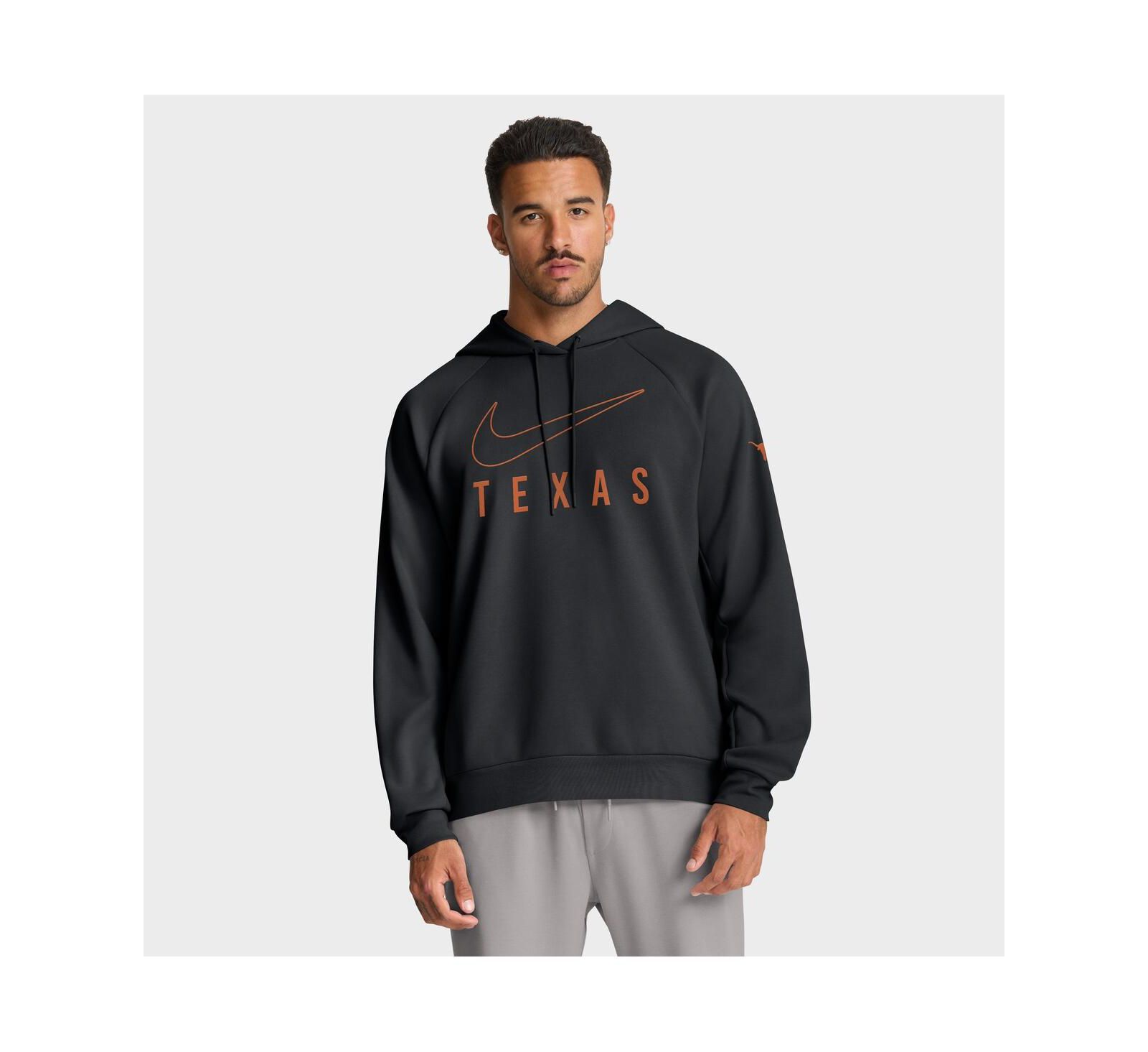 Nike Мужское худи-пуловер Premium Raglan, цвет Black, Texas Longhorns