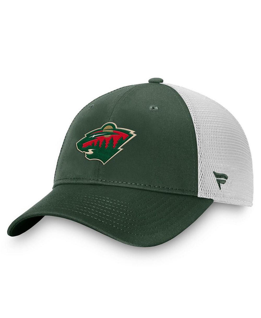 Fanatics Men's Green/White Minnesota Wild Core Primary Logo Trucker Adjustable Hat