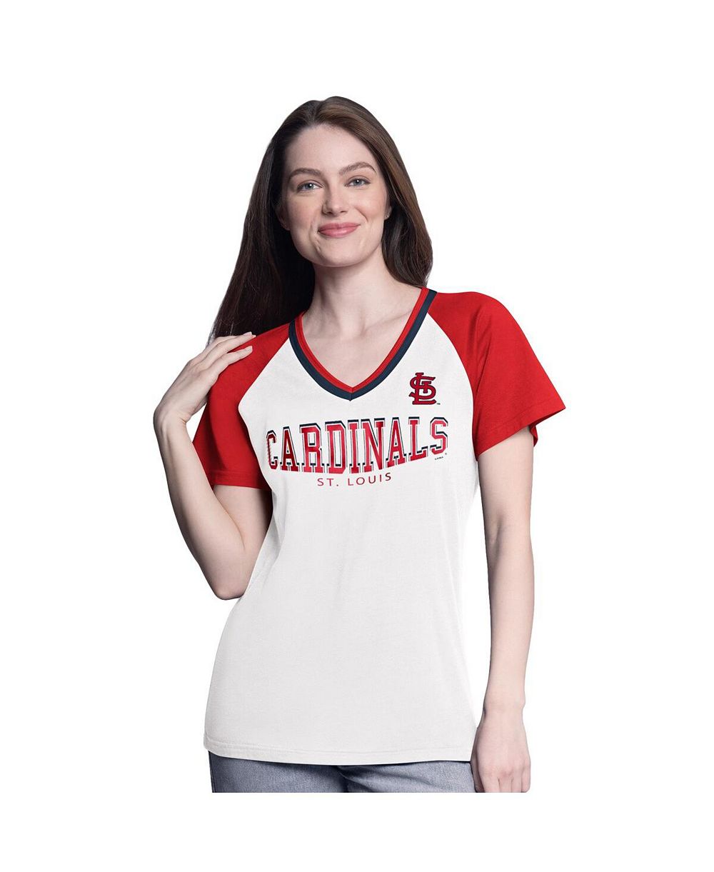 G-III 4Her by Carl Banks Женская футболка St. Louis Cardinals Raglan V-Neck White/Red