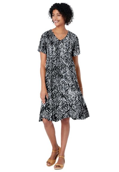 Woman Within Женский Within Short Crinkle Dress