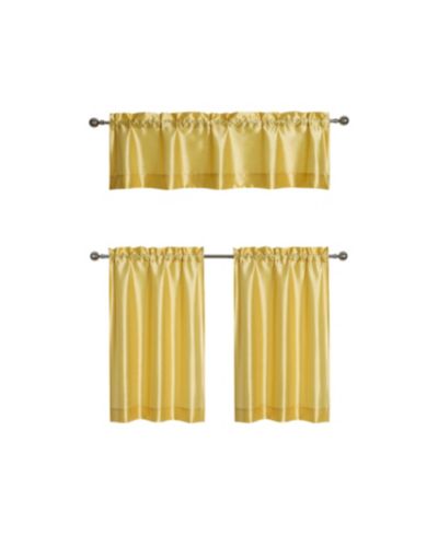 Комплект штор Kate Aurora Parisian Living 3 Piece Sheer Cafe Kitchen Tier and Valance Set - Gray