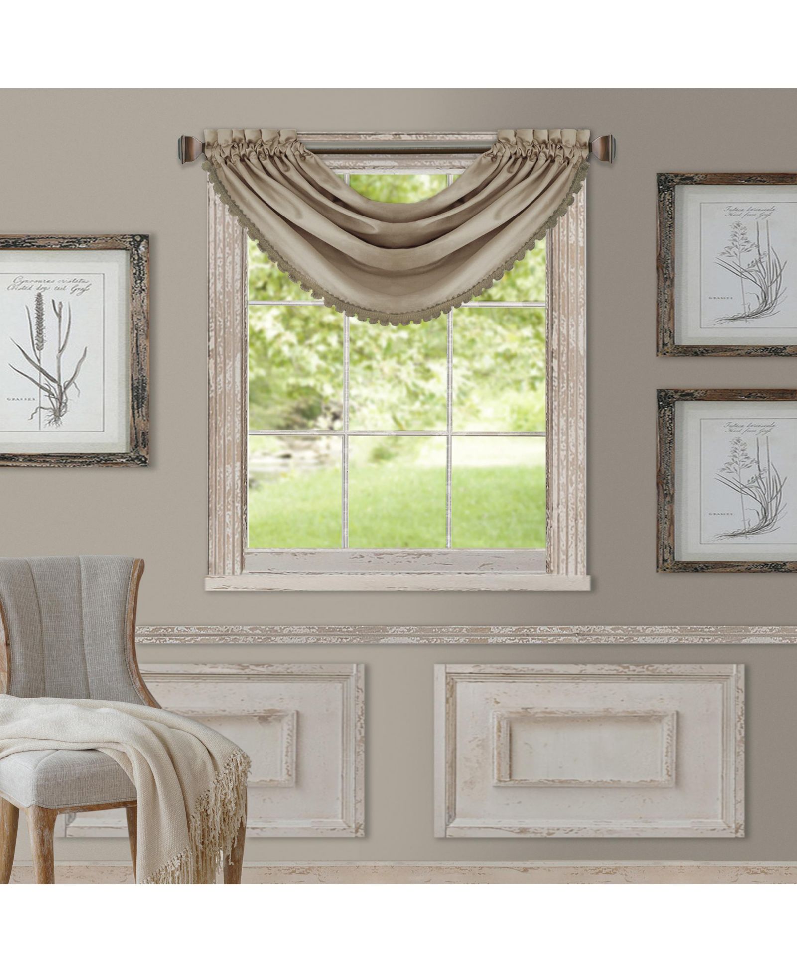 Elrene Home Fashions All Seasons Waterfall Window Valance