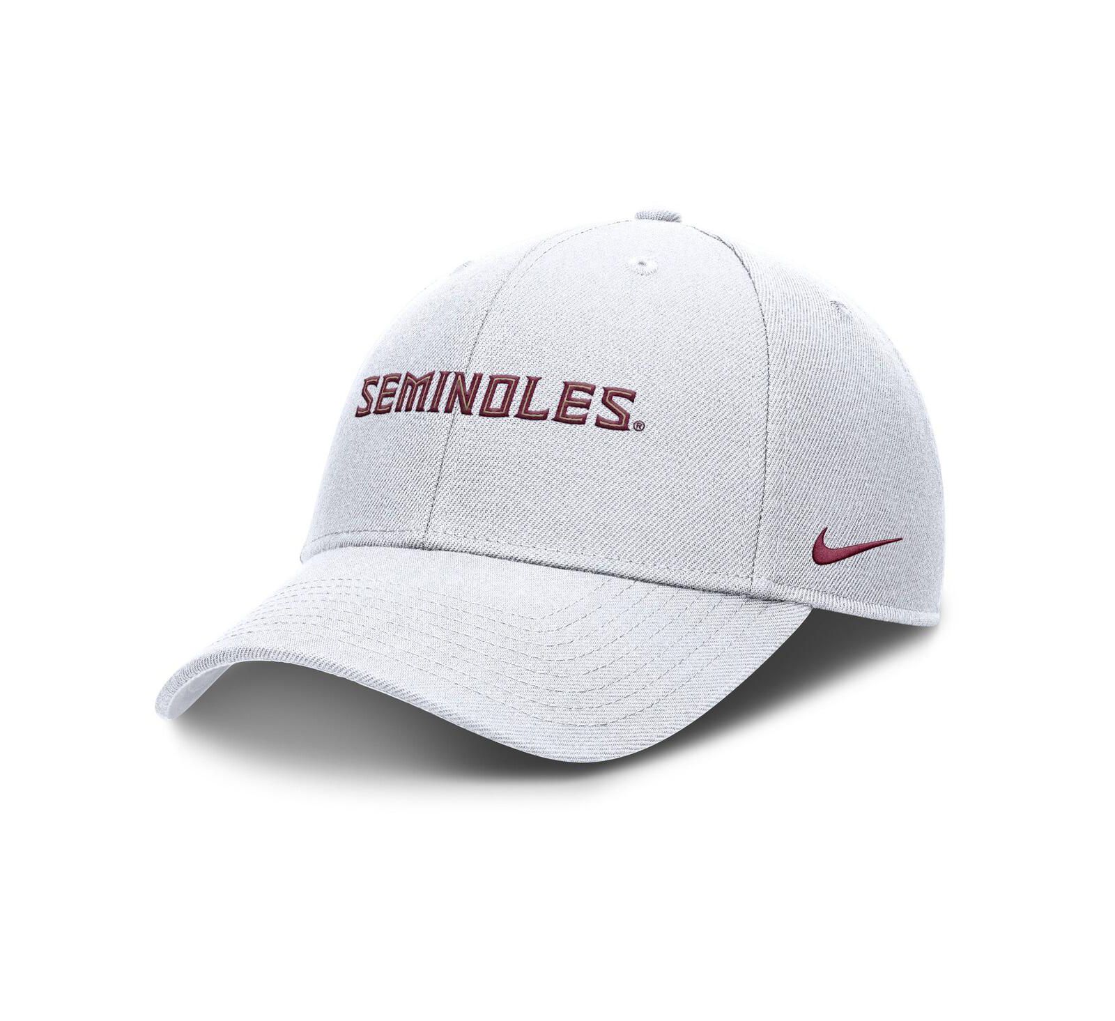 Мужская регулируемая кепка Nike White Florida State Seminoles 2025 On-Field Rise Performance