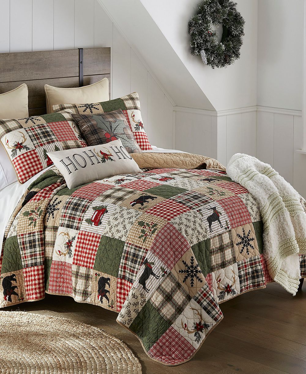 Your Lifestyle Holly Forest Patchwork 3-Pc. Quilt Set, King