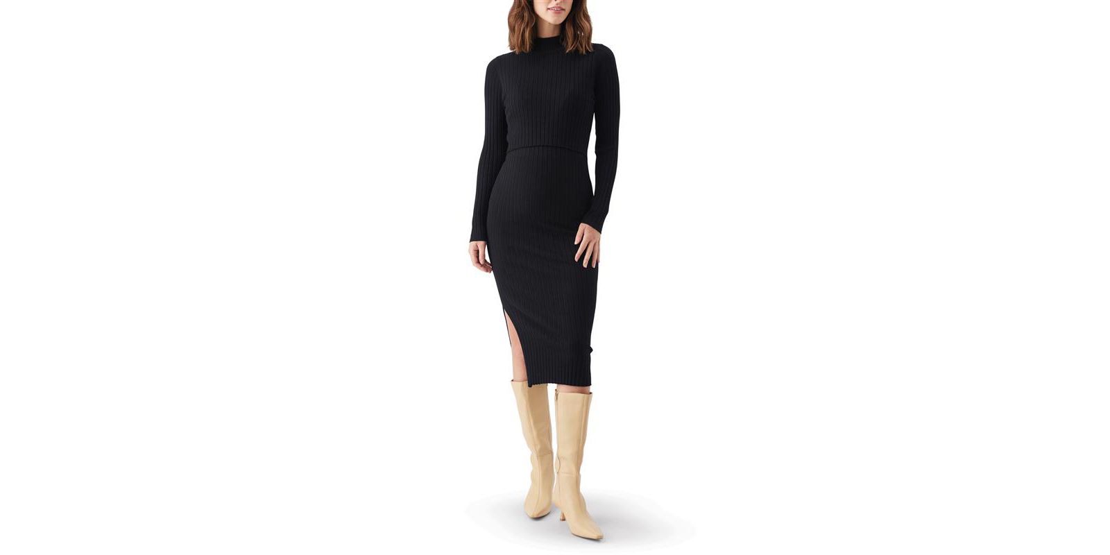 Ripe Maternity Maternity Nella Rib Nursing Knit Dress