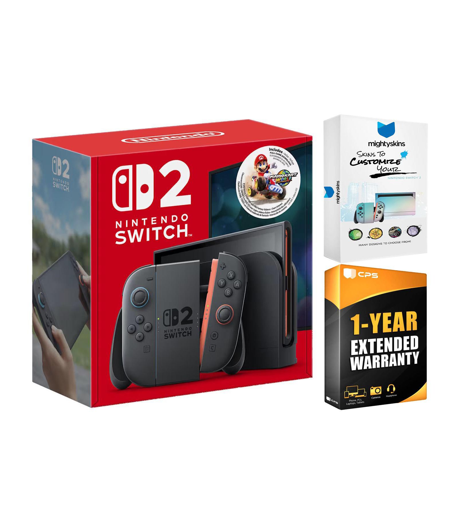 Nintendo Switch 2 Mario Kart Bundle | 7" | 64GB | Console