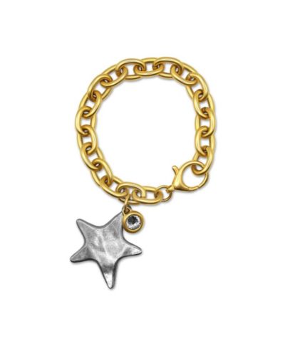 Браслет Bowood Lane с цепочкой, текстурированным кулоном-звездой и кулоном Cubic Zirconia