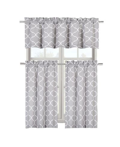 Комплект кухонных штор Kate Aurora Shabby Lattice Cotton Blend, 56 in. W x 36 in. L
