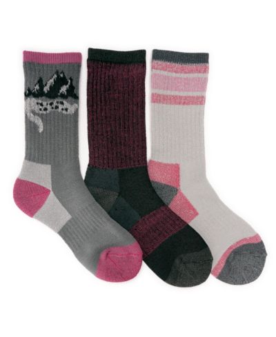 MUK LUKS Women's Hiking Heat Retainer Crew Sock 3 Pack
