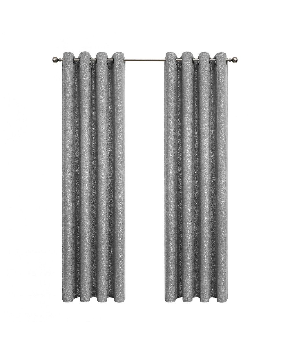 Kate Aurora 2 Pack Glam Metallic Sparkle Thermal Light Filtering Grommet Top Curtains - 52 in. W x 84 in. L, Burgundy