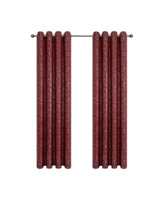 Kate Aurora комплект из 2 штор с металлическим блеском Thermal Light Filtering Grommet Top Burgundy 52" W x 84" L