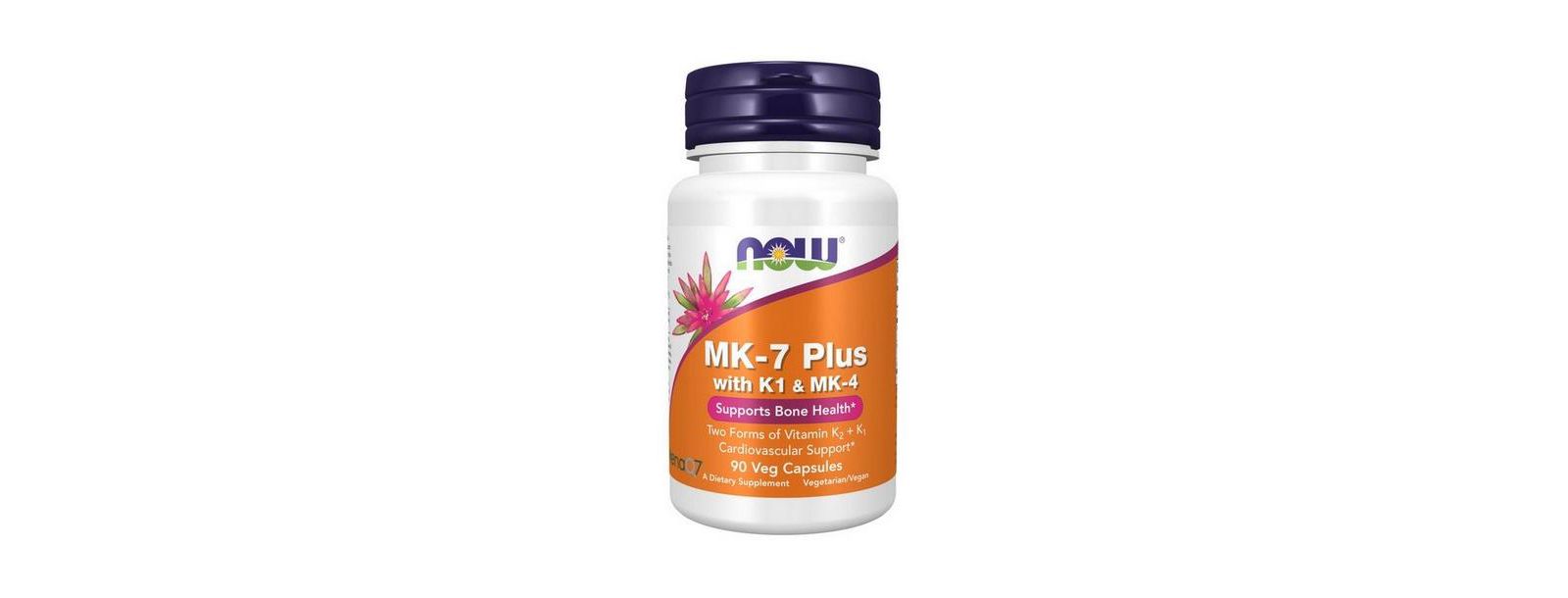 Now Foods MK-7 Plus с K1 и MK-4, 90 веганских капсул
