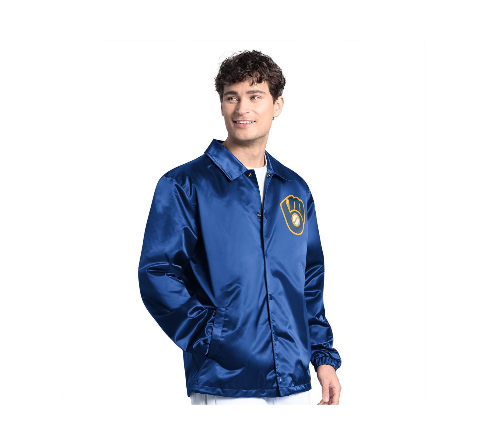 Мужская куртка Starter Milwaukee Brewers Cooperstown Collection Point Man Full-Snap Coaches