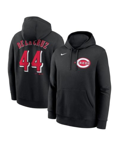 Nike Men's Elly De La Cruz Black Cincinnati Reds Player Name & Number Club Fleece Pullover Hoodie
