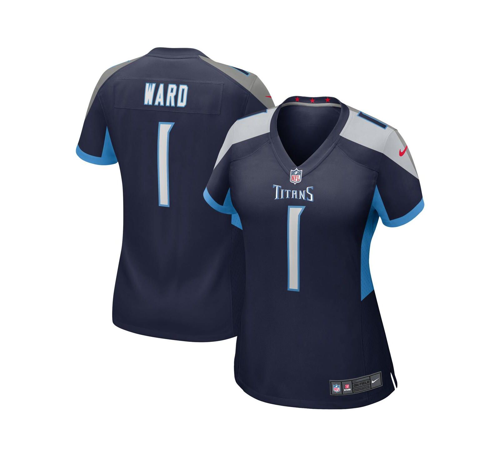 Женская игровая джерси Nike Cameron Ward Navy Tennessee Titans 2025 NFL Draft First Round Pick Alternate