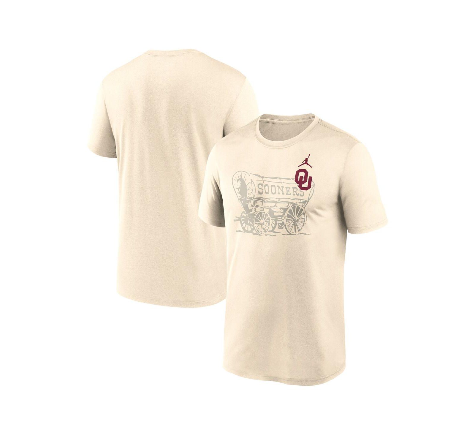 Jordan Men's Natural Oklahoma Sooners Campus Shadow Legend Performance T-Shirt