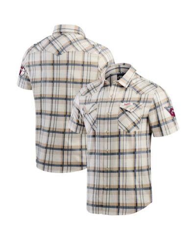 Darius Rucker Collection by Fanatics Men's Navy Cleveland Guardians Plaid Full-Snap Shirt