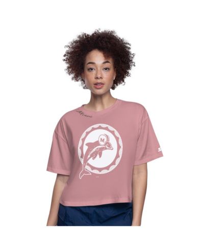Женский укороченный свитшот Starter Pink Miami Dolphins Play the Ball Boxy Cropped