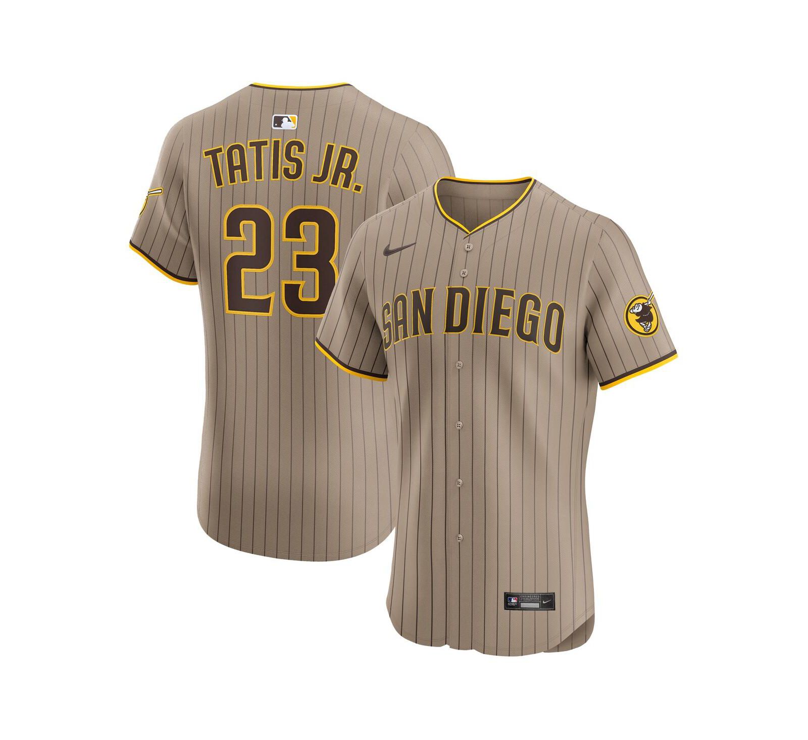 Nike Men's Fernando Tatis Jr. Sand San Diego Padres Alternate Elite Jersey