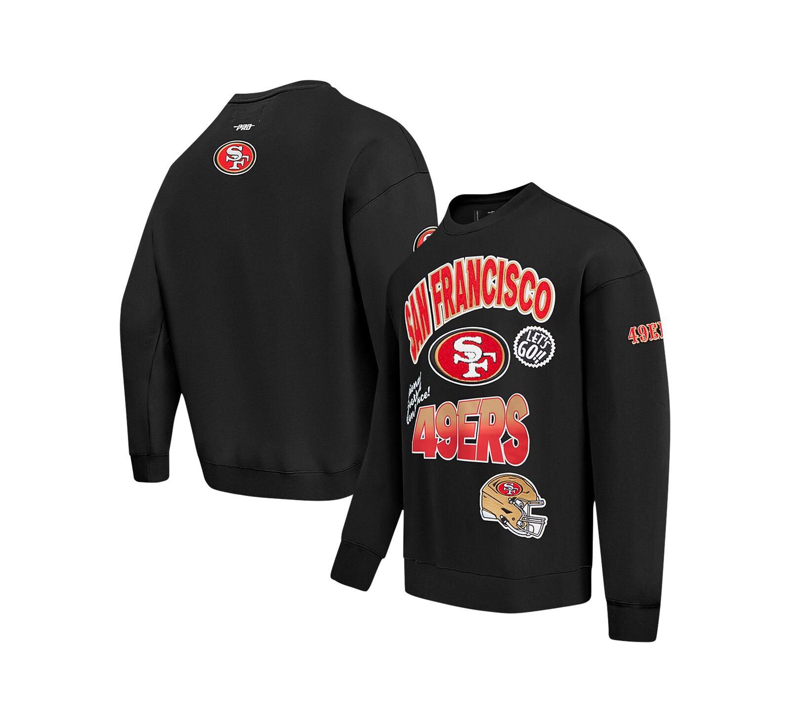 Pro Standard Men's Black San Francisco 49ers Turn It Up Drop Shoulder Pullover Sweatshirt