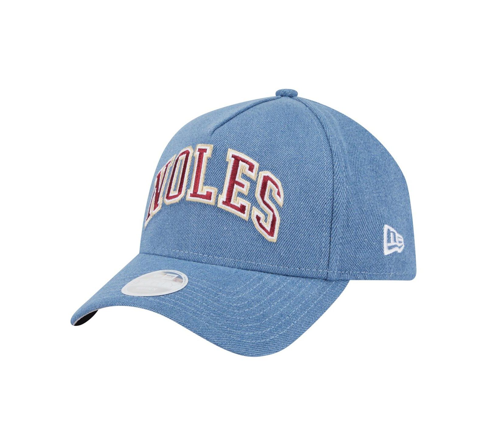New Era Женская кепка A-Frame 9FORTY Denim Florida State Seminoles, регулируемая