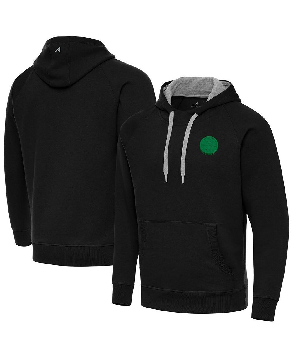 Antigua Men's Black Pittsburgh Steelers St. Patrick's Day Victory Pullover Hoodie