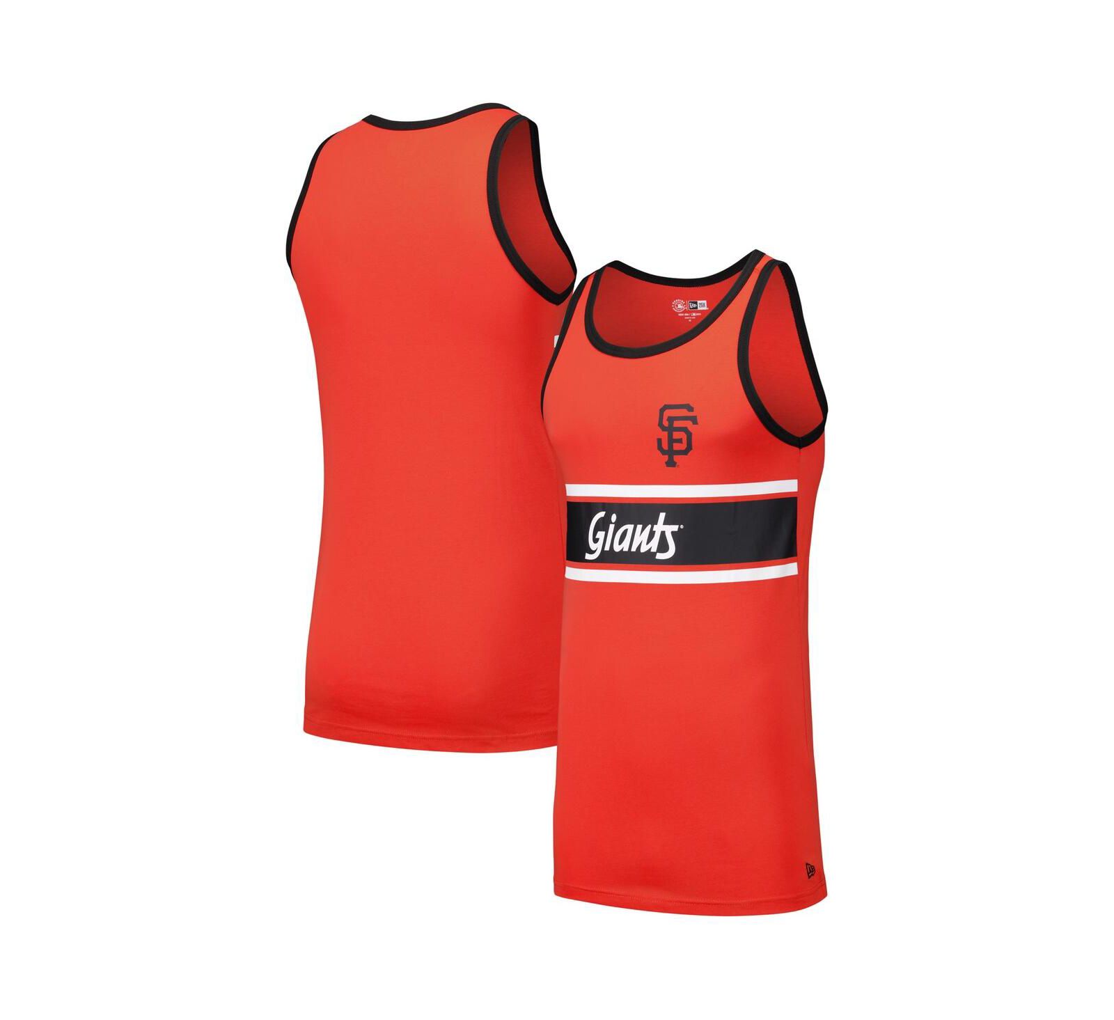 Мужская майка-алкоголичка New Era Orange San Francisco Giants Jersey Ringer Tank Top T-Shirt